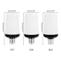 Miniatyrbilde 2 av 5: 2 stk LED-flammelampe 5w simulert flammeeffekt Halloween dekorasjonslampe (E27 gul flamme)