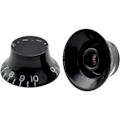 Miniatyrbilde 4 av 4: Pro Imperial Tommestørrelse Bell Top Hat Knotter Kompatible med USA-produserte Elgitarer av Les Paul-modell, Svart (Sett med 4)