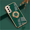 Miniatyrbild 1 av 4: Samsung Galaxy S21 Ultra 'Lyxigt Stilfullt Skal med Ringstativ Funktion Guld Grön one size