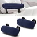 2 stk avtakbare armlensputer 23,5*7,5*3cm, blå - polyester, for kontor-, bil-, gamingstoler
