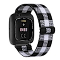 Miniatyrbild 1 av 5: Elastisk vävd loop för Fitbit Versa 3 2 Versa Lite armband justerbart nylon sportarmband armband för Fitbit Sense b Black and white