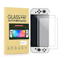 Miniatyrbild 1 av 3: 2-pack Nintendo Switch OLED Kompatibla Heltäckande Skärmskydd i Härdat Glas—pa