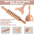 Miniatyrbild 5 av 5: Professionella trä-terapimassageverktyg 3-i-1 Maderoterapia Kit Trämassager Lymfdräneringsmassager