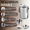 Miniatyrbilde 5 av 5: Kaffeperkolator for Kokeplate til Camping, Perkolator Kaffekanne Rustfritt Stål Kaffetrakter Camping.pa