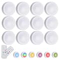12-pack - LED-spotlights med fjärrkontroller - Trådlös multifärg
