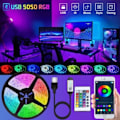 Miniatyrbild 1 av 4: Smart RGB LED Ljusslinga med APP Fjärrkontroll 5m—pa