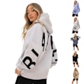 Miniatyrbild 3 av 5: Blakely Hoodies Dam Hoodie Långärmad Pullover Jumper Casual Toppar Svart Black S Black S