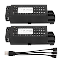 Miniatyrbillede 1 af 5: S6 G6 Drone RC Fly 2ST 3.7V 3000mAh Lithium Batteri med 3 i 1 Kabel - Bærbar RC Batteri Erstatning{DB}