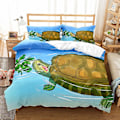 Miniatyrbild 4 av 5: Tecknad Havssköldpadda Kung & Drottning Täcke Set Söt Sköldpadda Barn Ocean Djur Quilt Täcke Polyester Överdrag