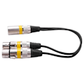 Pikkukuva 4 / 5: 30 cm 3-nastainen XLR-uros - 2 x XLR-naaras Audiojatkojohto Y-jakaja mikrofoni-mikseri-äänityslaitteelle DJ-kaapeli.pa