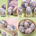 Miniatyrbilde 3 av 5: st påskeegg i metallboks Påskehare metall godteriboks fyllbare påskeegg metall tomme skall kurvfyllere leker for barn Påskeeggjaktsgaver