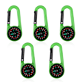 Pikkukuva 4 / 5: 5-osainen kannettava soljen kompassi Luotettava navigointityökalu Green+5pcs