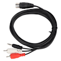Pikkukuva 4 / 4: DIN 8-nastainen - 3,5 mm 2 RCA-kaapeli Uros-Uros Suuri DIN-äänisovitin Kaapeli Vahvistimelle Vastaanotin Subwoofer 1,8 m