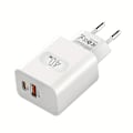 Miniatyrbillede 1 af 3: 40W Dobbelt Port USB-C Væglader med PD 3.0 & QC 4.0, Hurtigopladende Strømadapter—PA