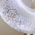 Miniatyrbilde 5 av 5: Simringer Oppblåsbart Basseng Float Tube Sequin Søte Panda Transparent Simring med Håndtak for Ring Tjukt Vannleketøy