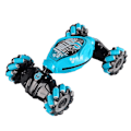 Miniatyrbillede 2 af 5: Geststyret Drejelig Bil Opladning Dynamisk Fjernstyret Legetøjsdeformationsbil Børn Drift Stunt Fjernstyret Offroad Bil Blå 9 År Gammel