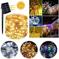 Miniatyrbillede 3 af 5: Fars Dag Solcellelamper Udendørs Lysstreng Havelamper Varm Hvid 20M-200LED