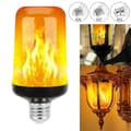 2-pack LED-flameffektlampor 5W simulerat flimrande ljus för Halloween hem bar trädgårdsdekor E27 gul