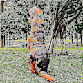 Pikkukuva 2 / 4: Lapset ja aikuiset dinosaurukset ilmapallocosplay-puvut T-rex anime-sarjakuvajuhlapuvut Halloween-asu ruskea brown