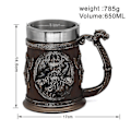 Pikkukuva 5 / 5: Viikinki Thor Mjolnir Ölkopp Odin Muki 590 ml
