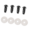 Pikkukuva 3 / 5: 100 kpl 6 mm DIY-muoviset turvallisuus silmät ja mutterit Nuket Lelut Käsityöt 6mm