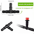 Miniatyrbillede 2 af 4: 100 stk. havevandingsværktøj til 4/7 T 4/7 mm drypvandingssystem slangeforbindelse (4/7 positiv T).pa