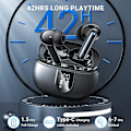 Miniatyrbillede 3 af 5: X500 Trådløse Bluetooth Hovedtelefoner - 30 timer C4U® ANC ENC BT 5.3 Black Svart