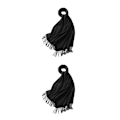Miniatyrbillede 3 af 5: 1/2/3 Unisex Halskæde med Frynser Varmt og Hyggeligt Rørhalskæde til Sort black 2Set