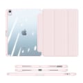 Miniatyrbild 3 av 5: iPad Air 4 10.9 2020-fodral, Folio Tri-Fold Stativ Smartfodral med avtagbart tunt hårt skal genomskinlig baksida - rosa