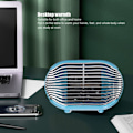Miniatyrbillede 3 af 4: 800W Bordvarmer 45° Swing Blå Bærbar Multi Hastighedsjustering Kontor Husholdning Mini Varmelegeme.pa