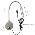 Miniatyrbilde 4 av 5: Paris_Dimbar veggmontert leselampe LED sengelampe med USB-port og bryter
