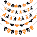 Pikkukuva 1 / 2: 5 kpl Halloween-koriste Halloween-lippu Banner Spindel Banner Medaljon Happy Halloween Party Banners BuntingBlack16X15CM Musta