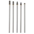 Miniatyrbilde 1 av 4: 5 stk. roterende verktøy karbidfreser sett 150mm dobbeltkornet langt håndtak legering impeller poleringsverktøy for fasing sliping gravering 0.2 X 0....