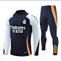 Miniatyrbilde 1 av 2: 2425 Ny Real Madrid Fotball Langærmet Halv Glidelås Voksen & Barn Treningstrøye Royal Blue M Royal blue M