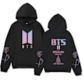 Miniatyrbilde 1 av 3: BTS Unisex Hoodie Casual Hoodie Cosplay Jakke Topp Svart L Black L