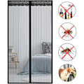 Miniatyrbillede 1 af 5: Paris Magnetisk fluenetdør, 90x270cm magisk net anti-myg med glasfiber for at holde fluer ude, sort
