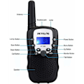 Miniatyrbilde 2 av 5: Retevis RT388 Walkie Talkie for barn, oppladbart langdistanse leketøygave for 3-12 år gamle gutter, VOX lommelykt, for camping,