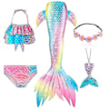 Pikkukuva 1 / 5: 5 kpl/setti Tyttöjen Merenneito Hännän Uimapuku Lapset Merenneito Ariel Cosplay Puku Fantasia Ranta Bikinin Setti 3