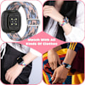 Miniatyrbillede 5 af 5: 4 stk Elastiske Nylonbånd Kompatible med Fitbit, Fitbit Versa 3 Armbånd Flettet Nylon Sport, Fitbit Versa 4 Armbånd Udskiftning