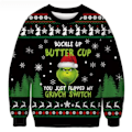Miniatyrbillede 1 af 3: Grinch Juletrøje Par Rund Hals Unisex Langærmet D 3XL