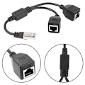 Miniatyrbilde 4 av 5: RJ45 1 hann til 2 hunn Ethernet-splitterkabel for Super Cat5, Cat6, Cat7 LAN Ethernet-nettverk Ext.pa