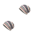 Miniatyrbilde 3 av 5: 1/2 Slouchy Beanie Skullies Stretch Chemo Hatt Varmt Stripete Sjal 2PCS