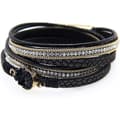 Läderarmband för Kvinnor, Boho Leopard Multilager Kristallpärlor Manschettarmband Smycken