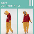 Miniatyrbild 2 av 3: Snug Fit Unisex Vuxen Onesie Pyjamas, Flanell Cosplay Djur En-Delad Halloween Kostym Sovkläder Hemkläder Q Piglet 85cm Pooh M Pooh M