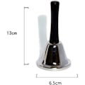 Miniatyrbild 2 av 5: Handklocka i rostfritt stål, 14 cm hög klassisk silverfärgad handklocka receptionsklocka, handhållen hög klocka för bröllopsevenemangsdekoration