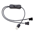 Miniatyrbild 1 av 5: USB till 3-pin / 4-pin PWM 5V USB-kabel för fläkt med hylsor, adapterkabel för chassifläkt Svart（PA）