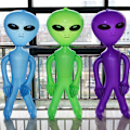 Miniatyrbillede 5 af 5: Jumbo Oppustelig Alien 3-pak - Alien Inflate Legetøj til Børn -