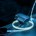 Pikkukuva 5 / 5: iPhone-laturi, 3ft LED RGB-valo, asteittainen USB-Lightning-nopea latauskaapeli, vahva kuparilanka, punottu datakaapeli