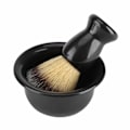 Miniatyrbillede 4 af 5: Barberingskop 3 ST Professionel Barberingsbørste til Mænd + Stativ/Holder + Skål Sæt