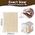 Miniatyrbillede 2 af 5: 10 x Krydsfinerplader, A3 Træpanel, Savtræ til DIY Træarbejde, Laserbehandling, Model Ma.pa